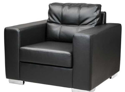 Black Armchair Imitation leather Single Seater Living room Relax New 1-Seater